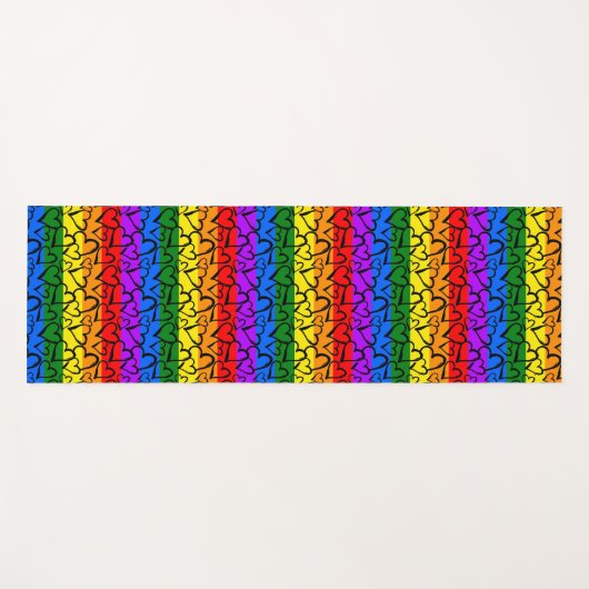 Regenbogen Herzmuster Yogamatte (Vorderseite (Horizontal))