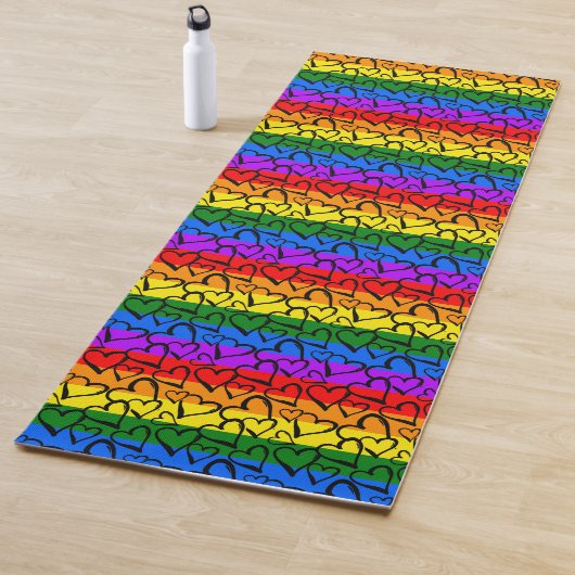 Regenbogen Herzmuster Yogamatte (Beispiel)
