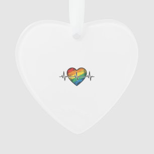 Regenbogen Herzschlag Herz Vintage Gravur Design_1 Ornament