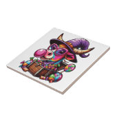 Regenbogen Highland Kuh Halloween Fliese (Seite)