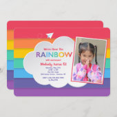 Regenbogen-Himmel-Foto-Einladung Einladung (Vorne/Hinten)