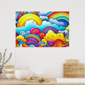 Regenbogen-Hintergründe GROSS Poster (Küche)