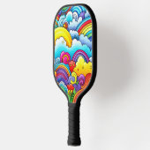 Regenbogen-Hintergründe Pickleball Schläger (Links)
