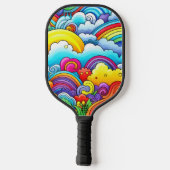 Regenbogen-Hintergründe Pickleball Schläger (Rückseite)