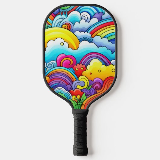 Regenbogen-Hintergründe Pickleball Schläger (Vorderseite)