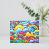 Regenbogen-Hintergründe Postkarte (Stehend Vorderseite)