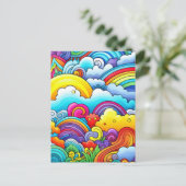 Regenbogen-Hintergründe Postkarte (Stehend Vorderseite)