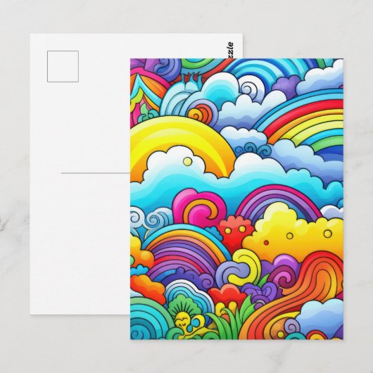 Regenbogen-Hintergründe Postkarte (Vorne/Hinten)