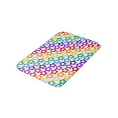 Regenbogen-Hippie-Blumenmuster Badematte (Schrägansicht)
