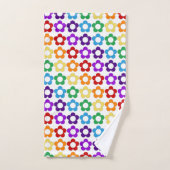 Regenbogen-Hippie-Blumenmuster Badhandtuch Set (Handtuch)