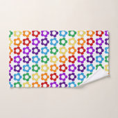 Regenbogen-Hippie-Blumenmuster Badhandtuch Set (Handtuch)