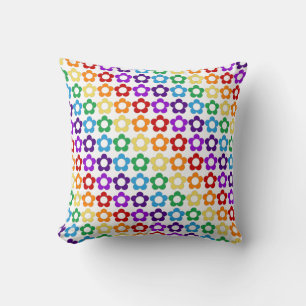 Regenbogen-Hippie-Blumenmuster Kissen