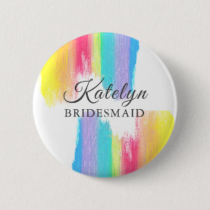 Regenbogen-Hochzeit Benutzerdefinierte Brautjungfe Button