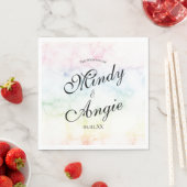 Regenbogen-Hochzeitsskript aus Marmor Gay Serviette (Beispiel)
