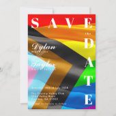 Regenbogen-Hochzeitsstolz-Flagge-Typografie Save t (Vorderseite)