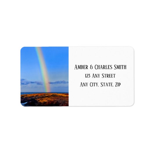 Regenbogen, Hoffnung und Glück, Hochzeit Adressaufkleber (Vorne)