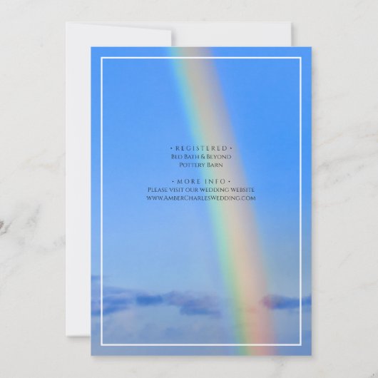 Regenbogen, Hoffnung und Glück, Hochzeit-Brautpart Einladung (Rückseite)