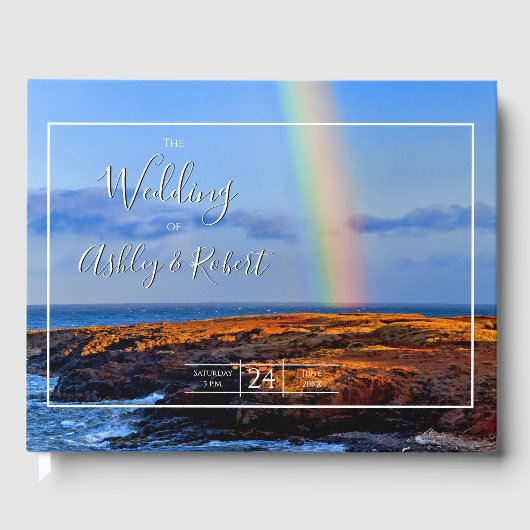 Regenbogen, Hoffnung und Glück, Hochzeit Gästebuch (Vorderseite)