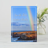 Regenbogen, Hoffnung und Glück, Hochzeit retten da Einladung (Stehend Vorderseite)