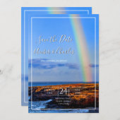 Regenbogen, Hoffnung und Glück, Hochzeit retten da Einladung (Vorne/Hinten)