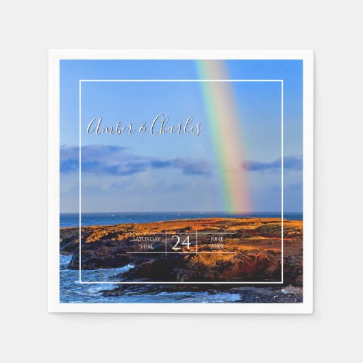 Regenbogen, Hoffnung und Glück, Hochzeit Serviette (Vorderseite)