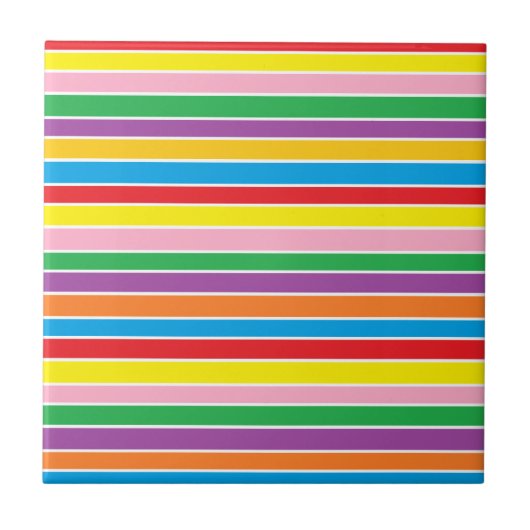 Regenbogen-Horizontale Streifen Fliese (Vorderseite)