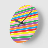Regenbogen-Horizontale Streifen Runde Wanduhr (Winkel)
