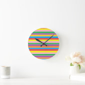 Regenbogen-Horizontale Streifen Runde Wanduhr (Zuhause)