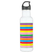 Regenbogen-horizontale Streifen Trinkflasche (Vorderseite)