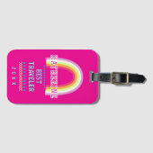 Regenbogen Hot Pink Gepäckanhänger (Vorderseite (Horizontal))