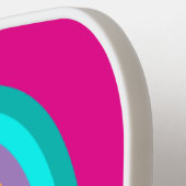 Regenbogen Hot Pink Pickleball Schläger (Linke Seite)