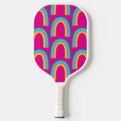 Regenbogen Hot Pink Pickleball Schläger (Rückseite)