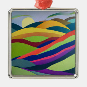 Regenbogen-Hügellandschaft Ornament Aus Metall
