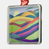 Regenbogen-Hügellandschaft Ornament Aus Metall (Links)