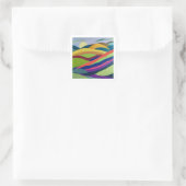 Regenbogen-Hügellandschaft Quadratischer Aufkleber (Tasche)