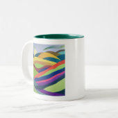 Regenbogen-Hügellandschaft Zweifarbige Tasse (Vorderseite Links)