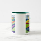 Regenbogen-Hügellandschaft Zweifarbige Tasse (Mittel)