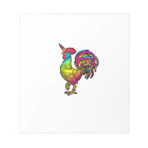 Regenbogen-Huhn-Einhorn-Hahn-Lustiges-Tier-Bild Notizblock