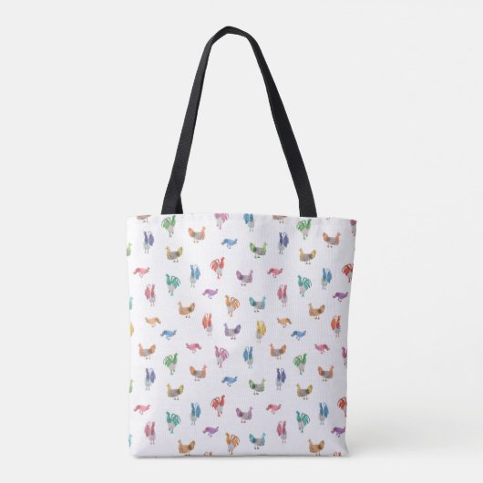 Regenbogen-Huhn-Taschen-Tasche Tasche (Rückseite)