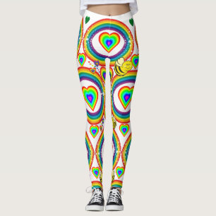 Regenbogen Hummel Herzen Leggings