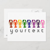 Regenbogen-Hummer Ihr Text Postkarte (Vorne/Hinten)