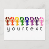 Regenbogen-Hummer Ihr Text Postkarte (Vorderseite)