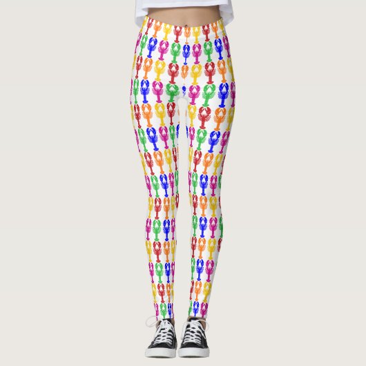 Regenbogen-Hummer Leggings (Vorderseite)