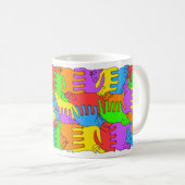 Regenbogen-Hunde Kaffeetasse (VorderseiteRechts)
