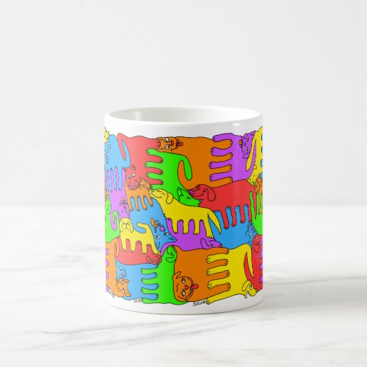 Regenbogen-Hunde Kaffeetasse (Mittel)