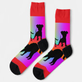 Regenbogen Hunde Und Katzen Socken (Linkes Detail)