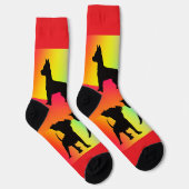 Regenbogen Hunde Und Katzen Socken (Rechts)