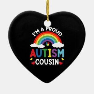 Regenbogen Ich bin ein stolzer Autismus-Cousin Aut Keramik Ornament