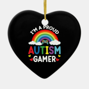 Regenbogen Ich bin ein stolzer Autismus-Spieler Au Keramik Ornament