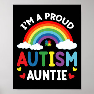 Regenbogen Ich bin eine stolze Autismus-Tante Auti Poster